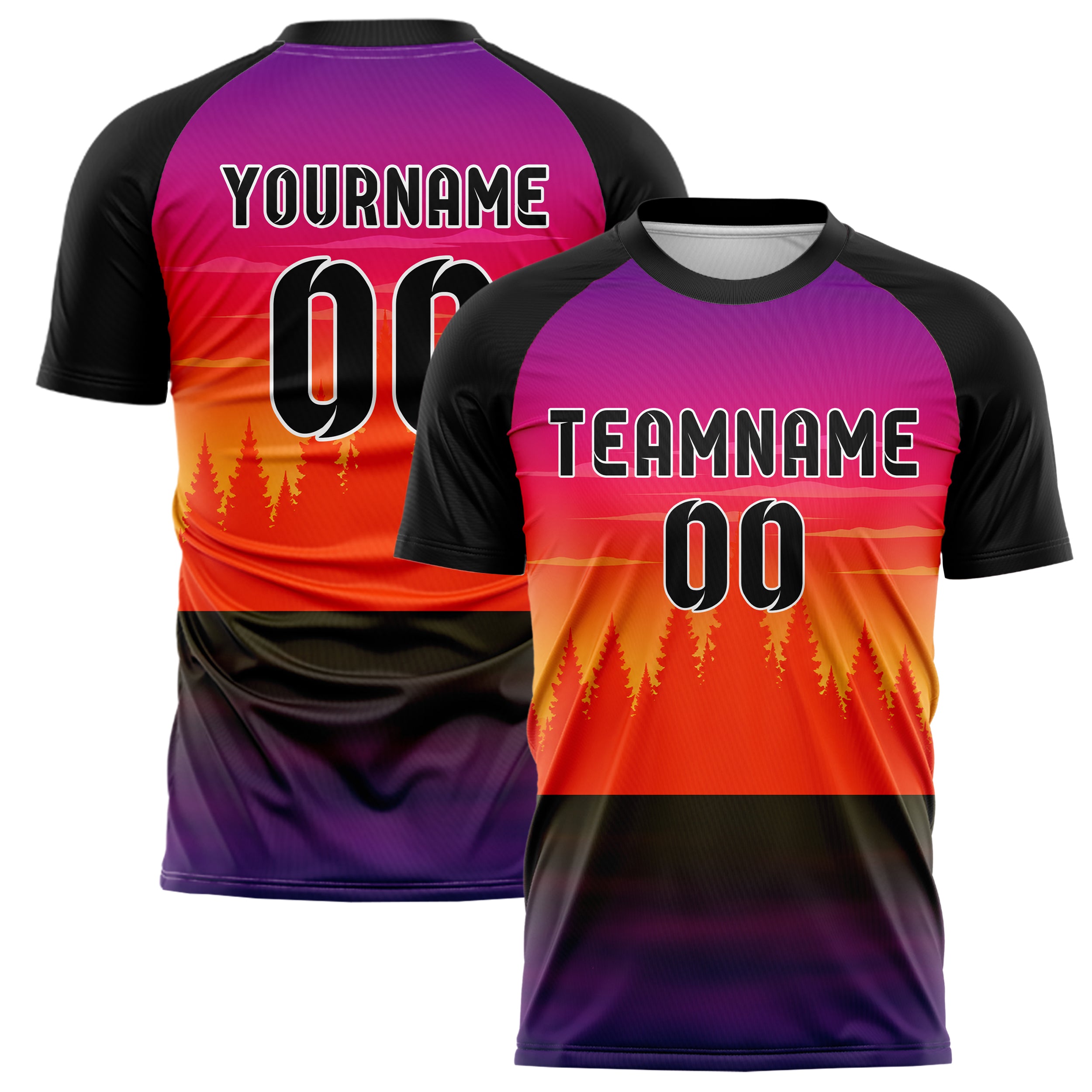 Orange Pacific Coast Skyline Design 15-0512 individuelles Fußballtrikot main