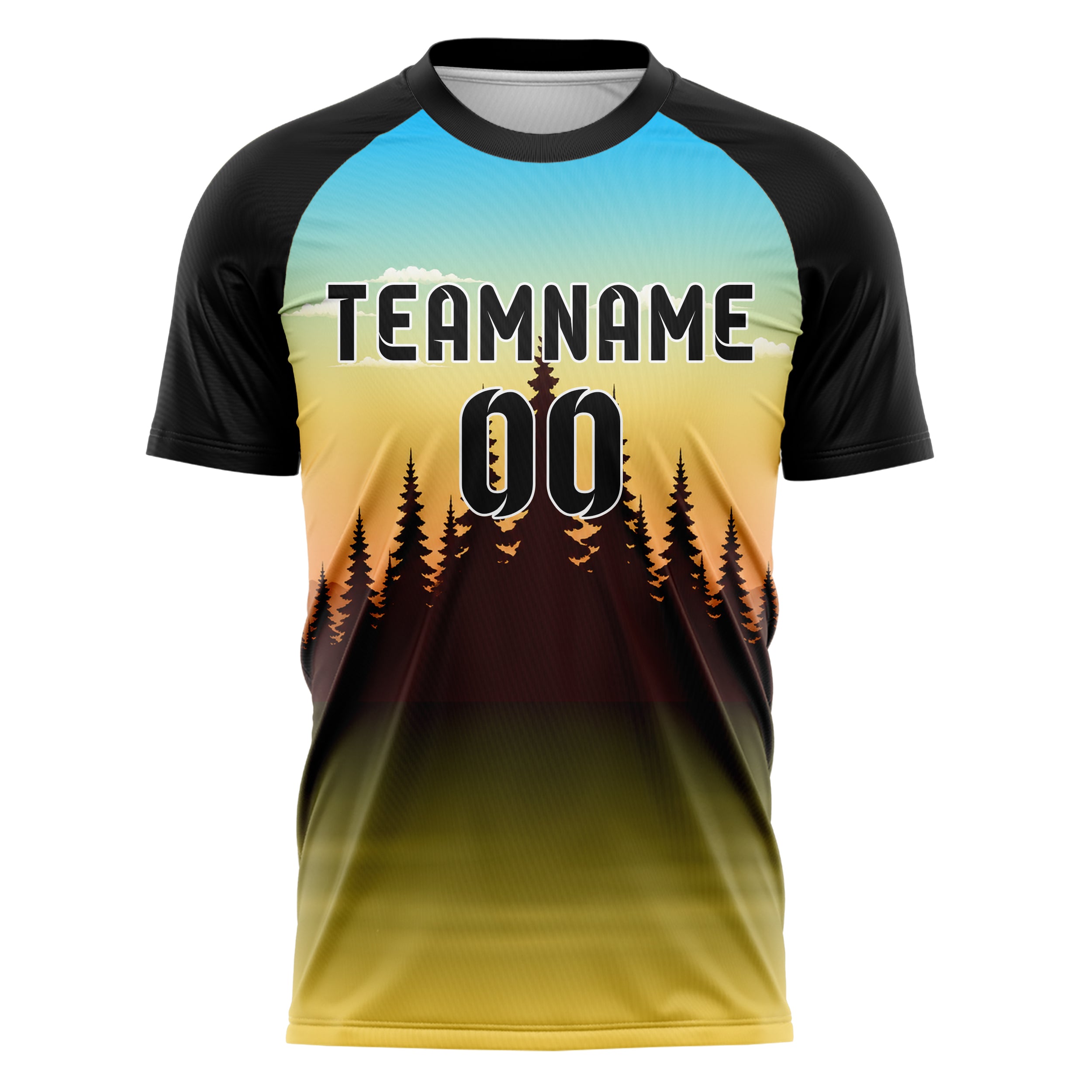 Gelb Pacific Coast Skyline Design 15-0515 individuelles Fußballtrikot front