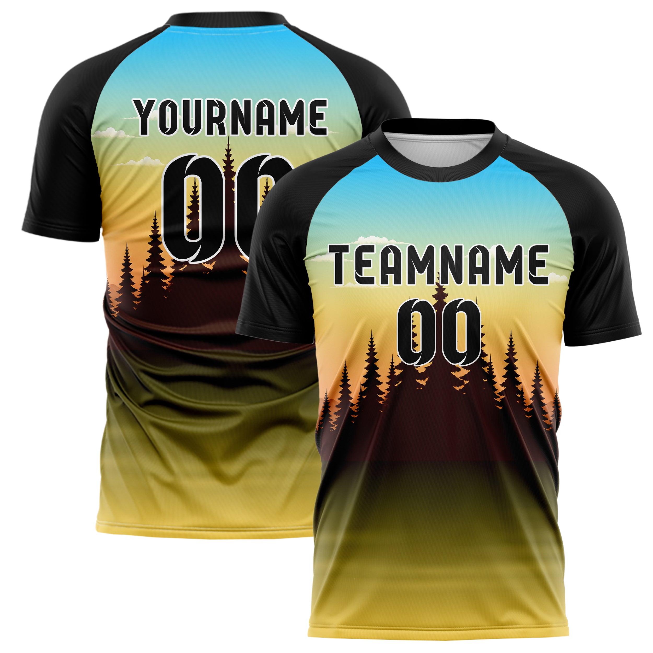 Gelb Pacific Coast Skyline Design 15-0515 individuelles Fußballtrikot main