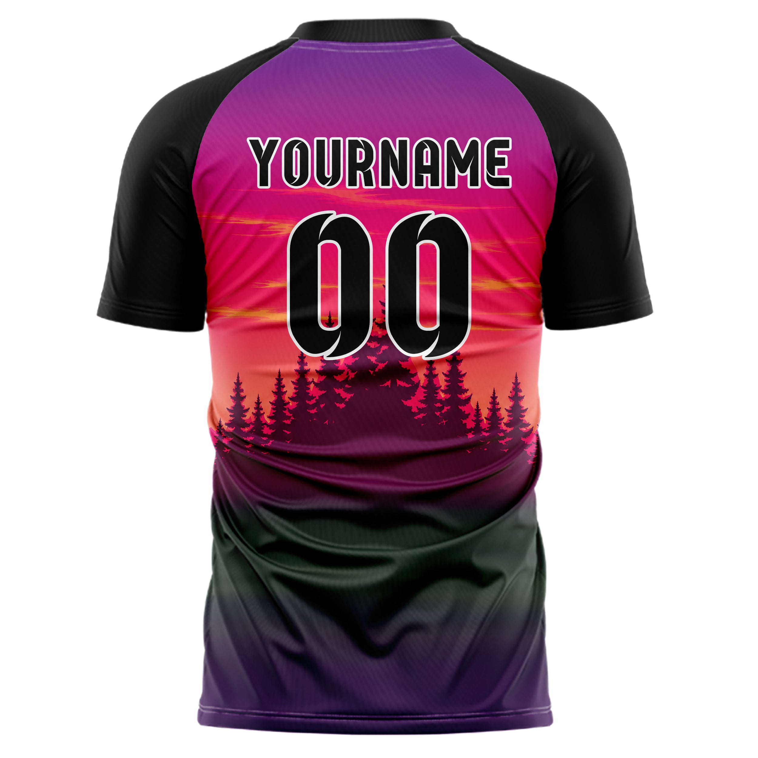 Hot Pink Pacific Coast Skyline Design 15-0511 individuelles Fußballtrikot back
