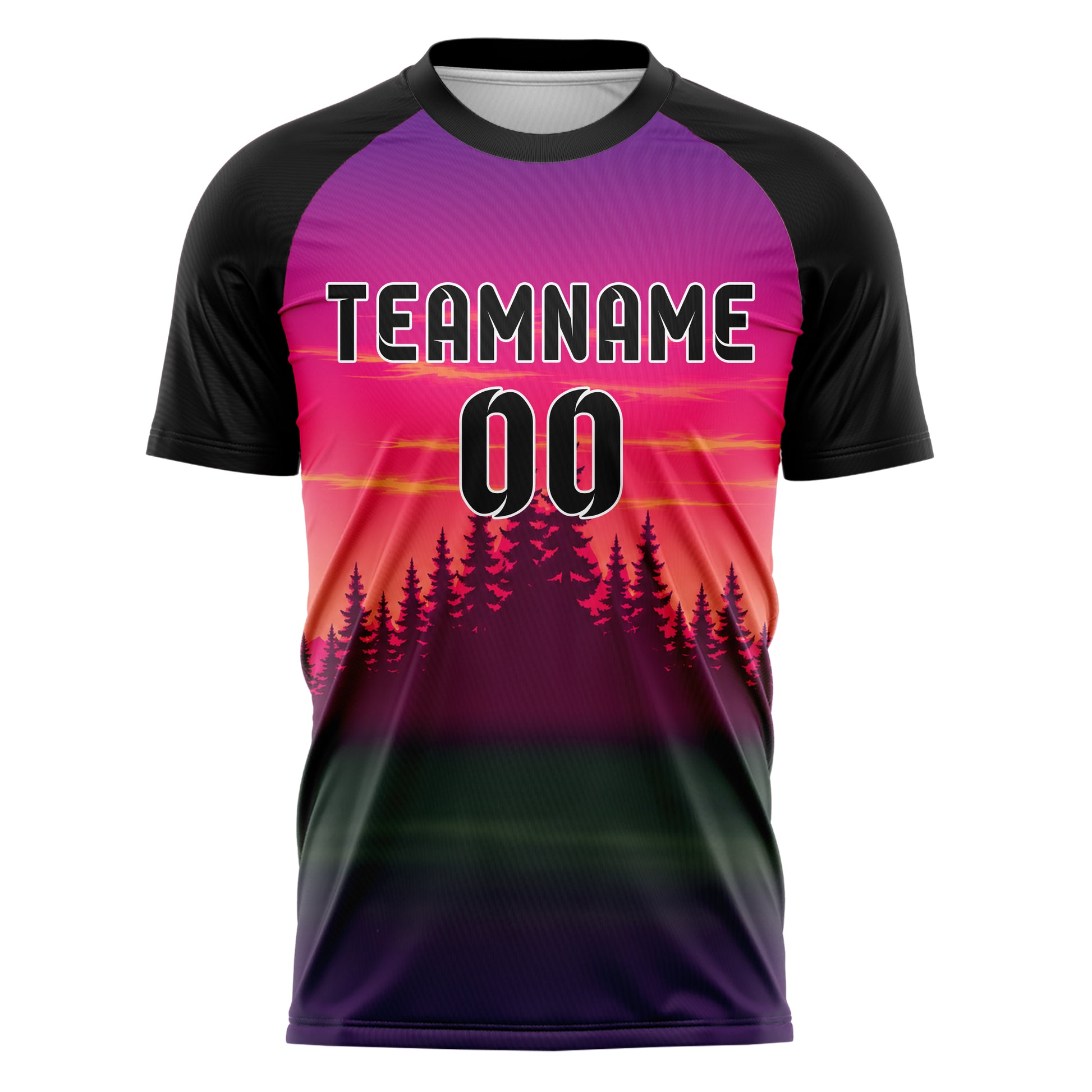 Hot Pink Pacific Coast Skyline Design 15-0511 individuelles Fußballtrikot front