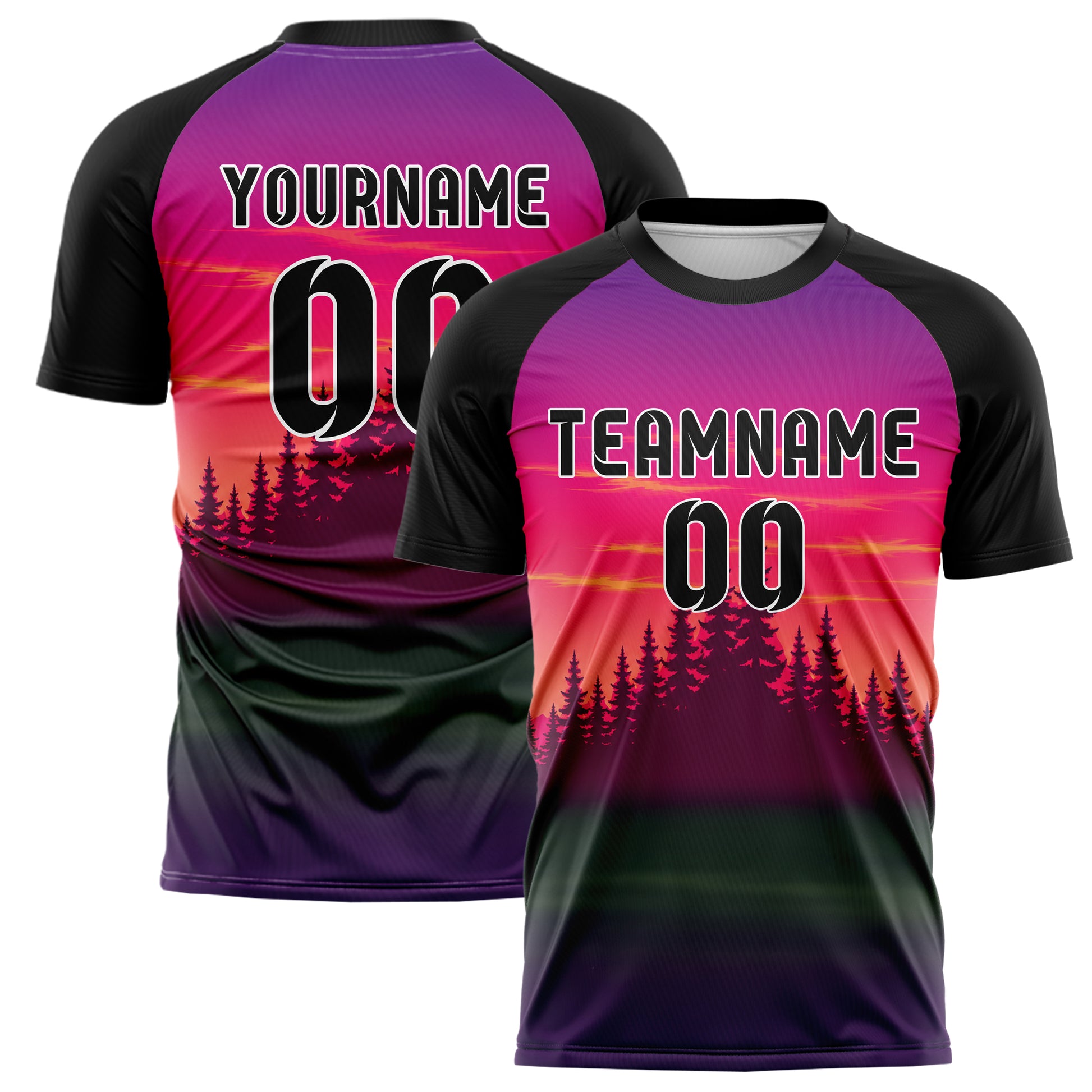Hot Pink Pacific Coast Skyline Design 15-0511 individuelles Fußballtrikot main