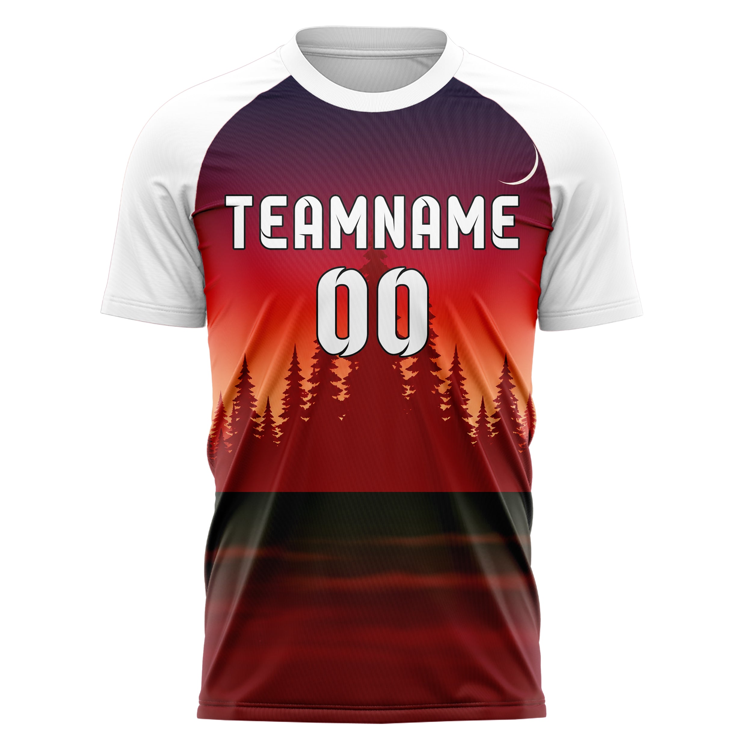 Rot Pacific Coast Skyline Design 15-0513 individuelles Fußballtrikot front