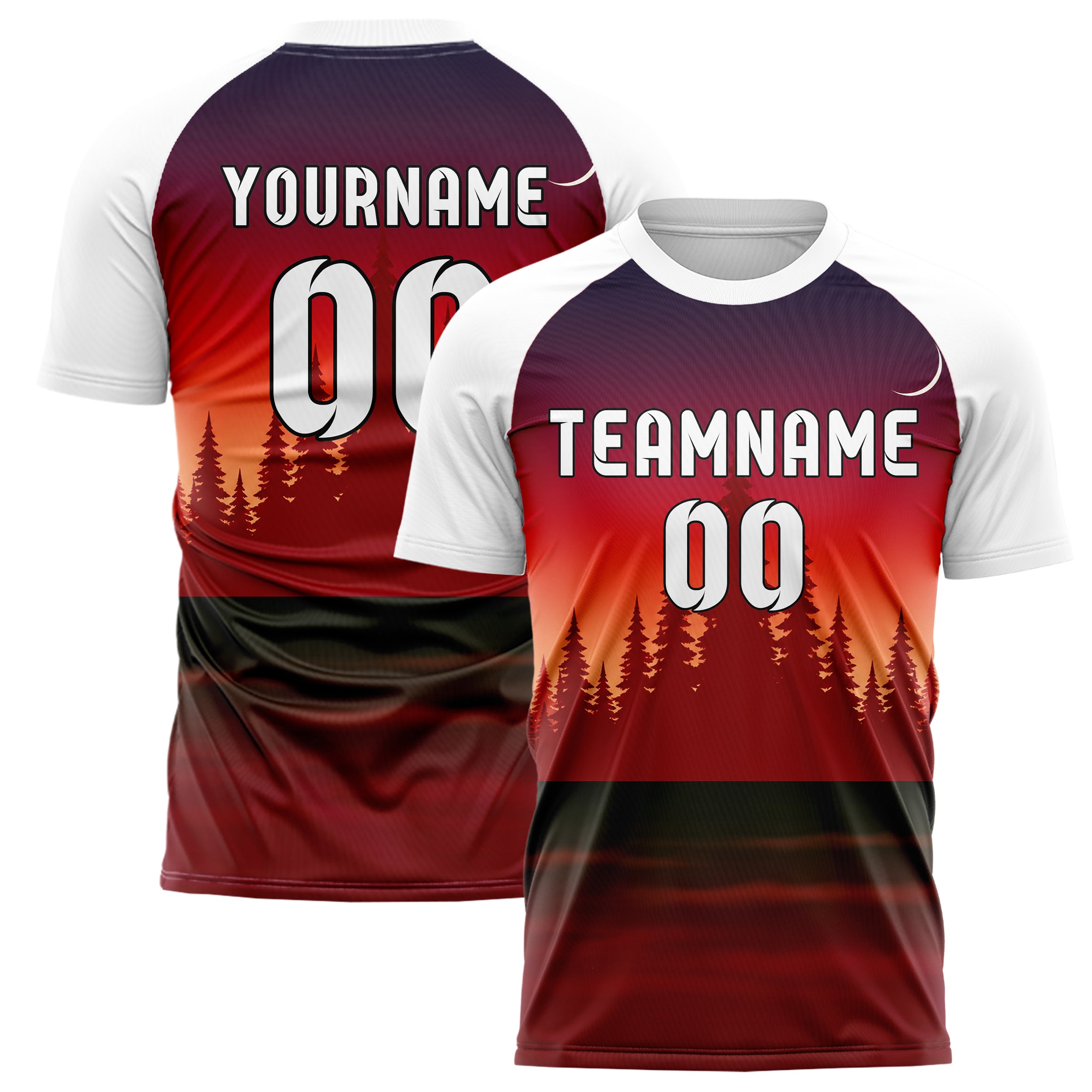 Rot Pacific Coast Skyline Design 15-0513 individuelles Fußballtrikot main