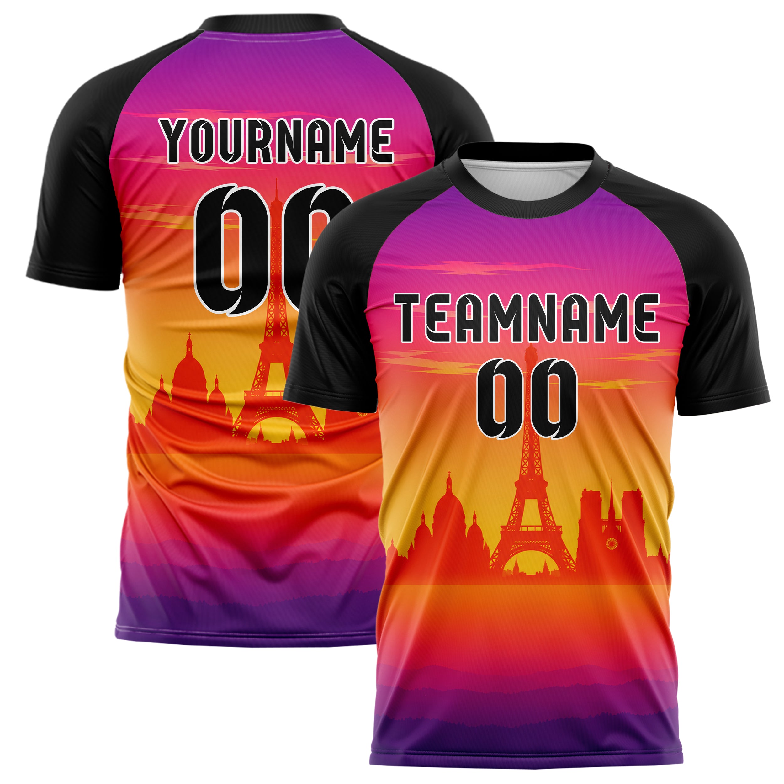Orange Paris Skyline Design 15-0132 individuelles Fußballtrikot main