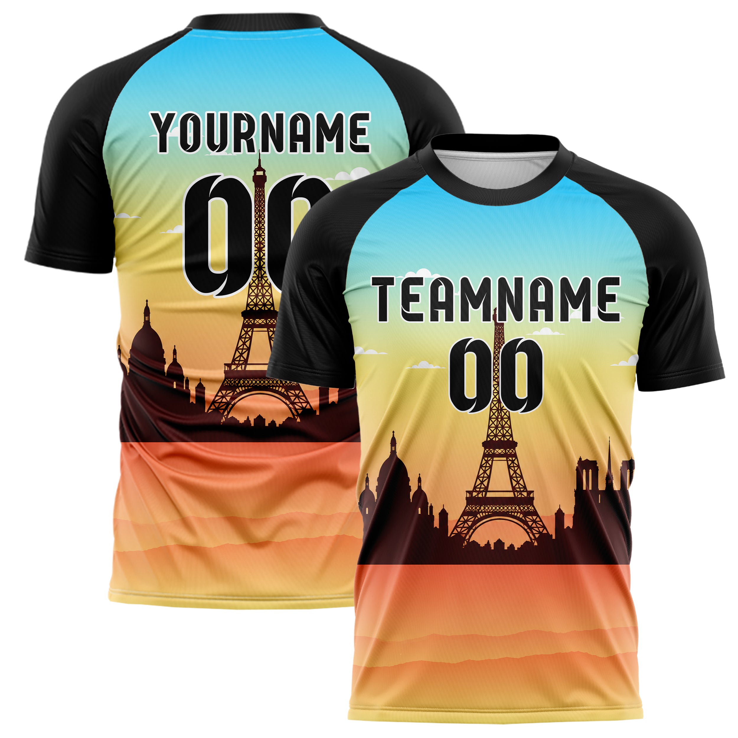 Gelb Paris Skyline Design 15-0135 individuelles Fußballtrikot main