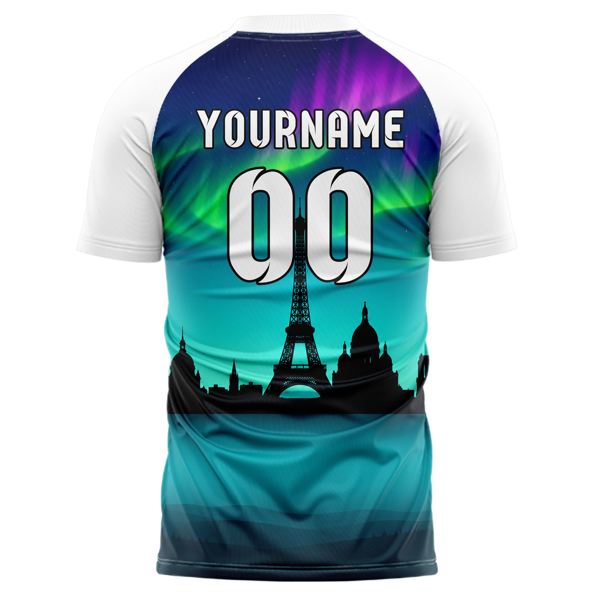 Petrol Paris Skyline Design 15-0140 individuelles Fußballtrikot back