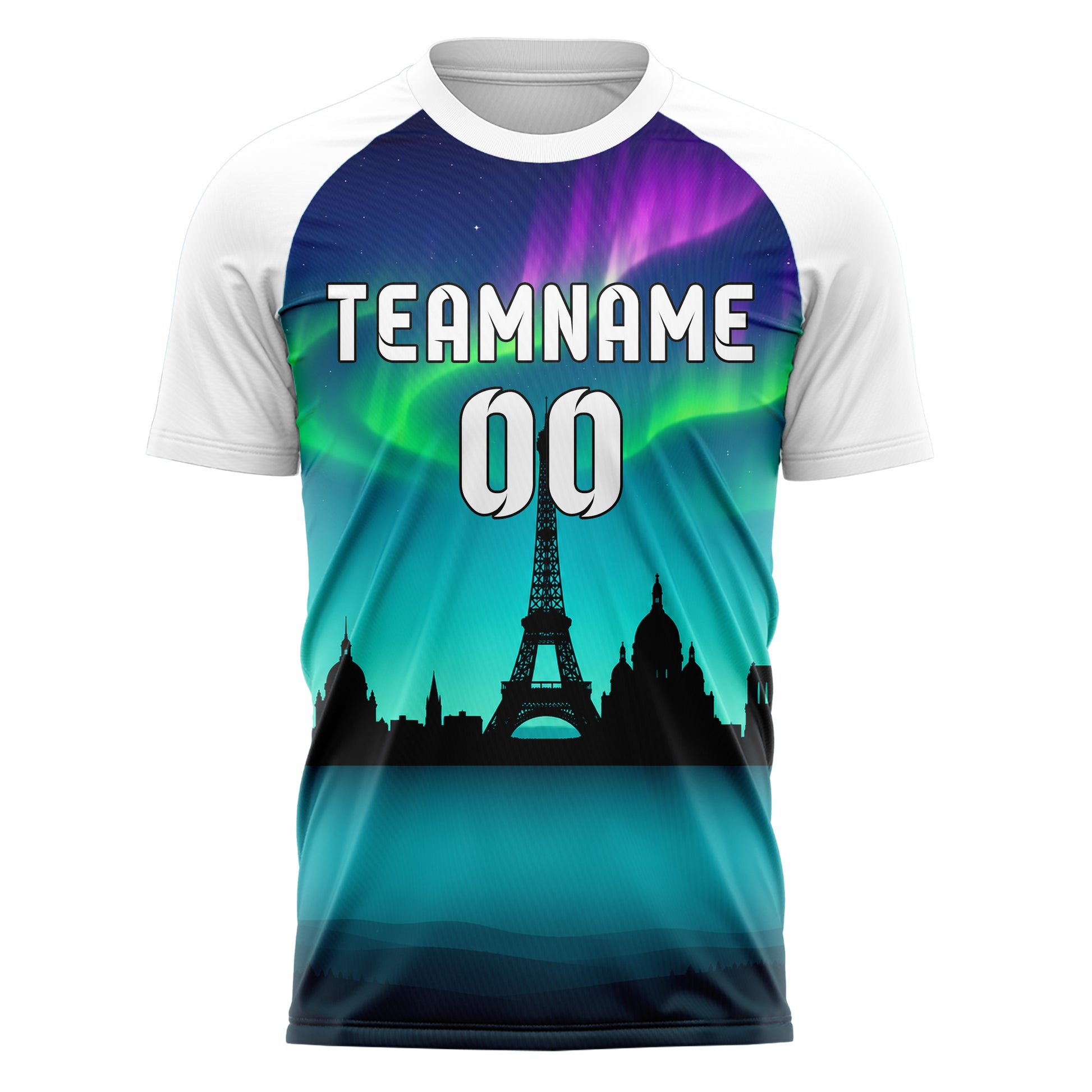 Petrol Paris Skyline Design 15-0140 individuelles Fußballtrikot front