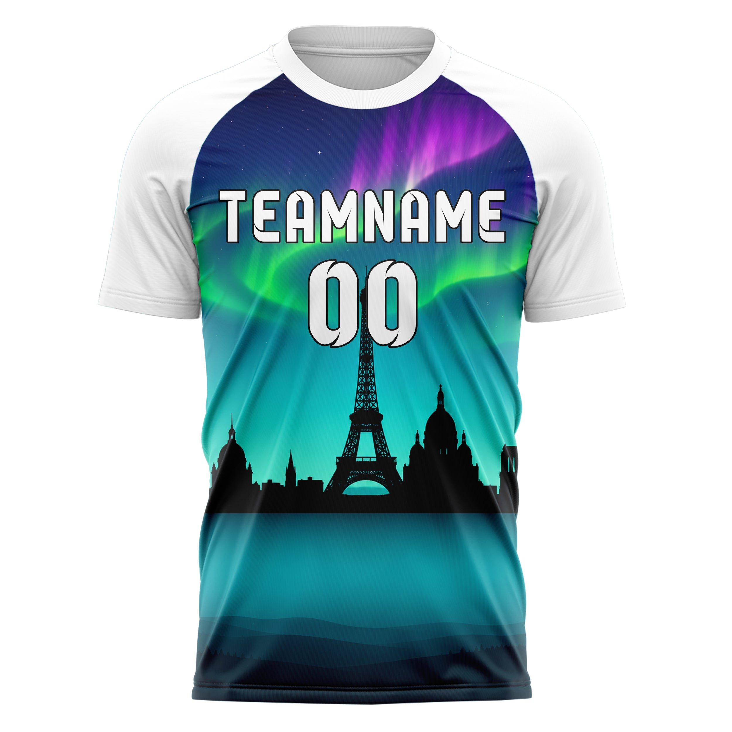 Petrol Paris Skyline Design 15-0140 individuelles Fußballtrikot front