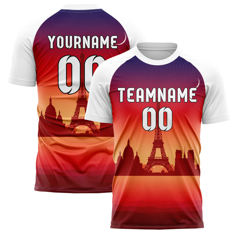 Rot Paris Skyline Design 15-0133 individuelles Fußballtrikot main