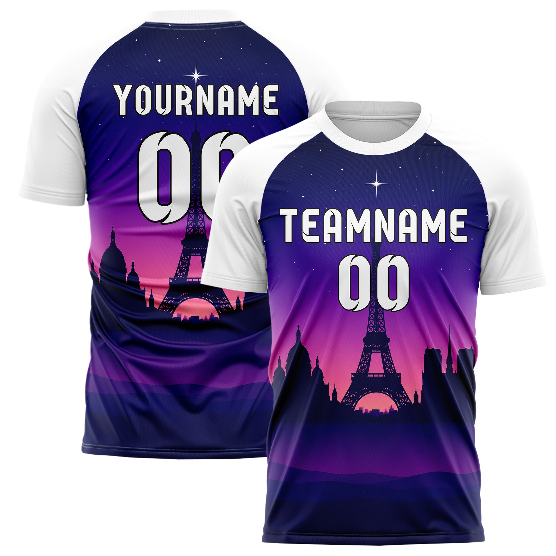Marineblau Paris Skyline Design 15-0139 individuelles Fußballtrikot main
