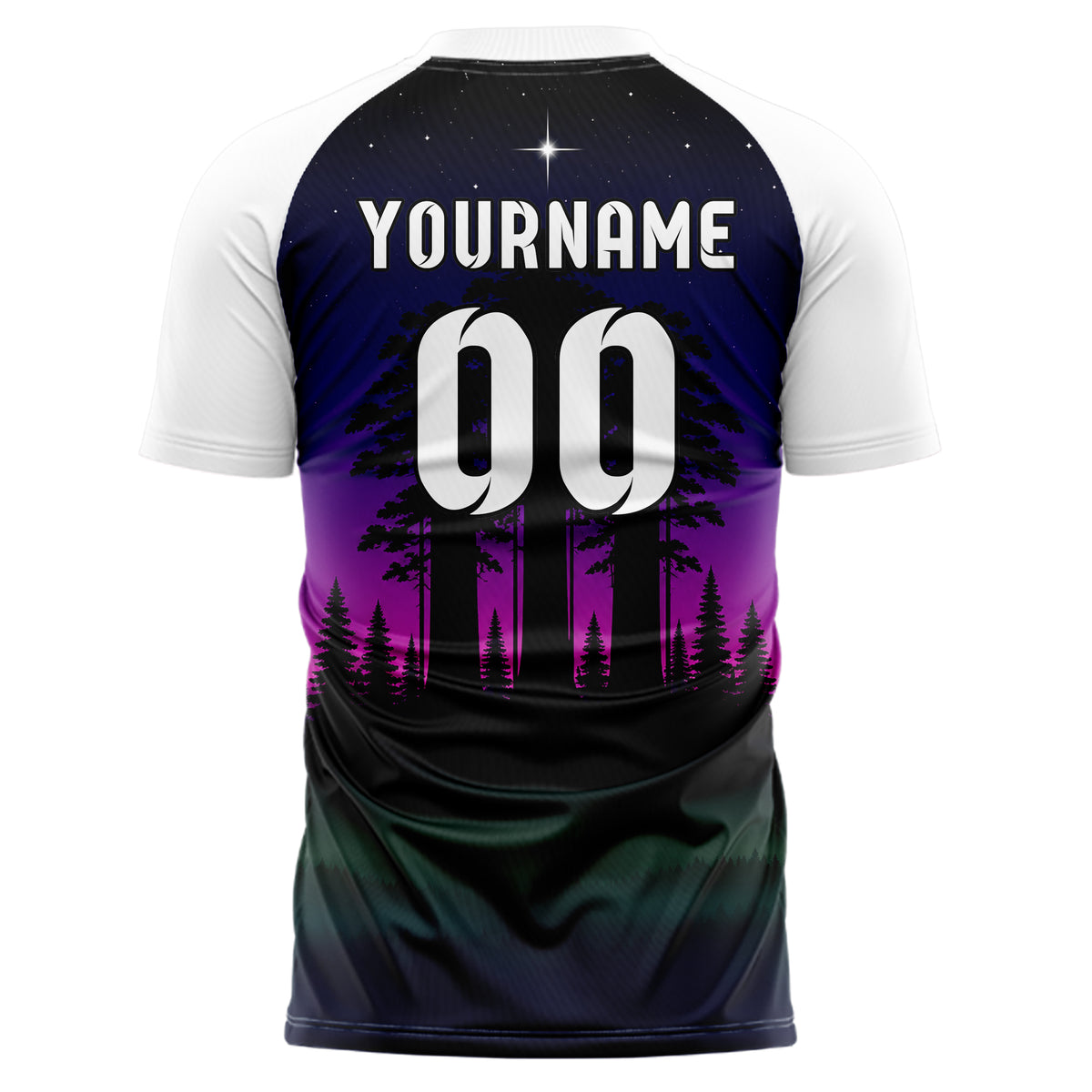 Schwarz Redwood Forest Skyline Design 15-0528 individuelles Fußballtrikot back