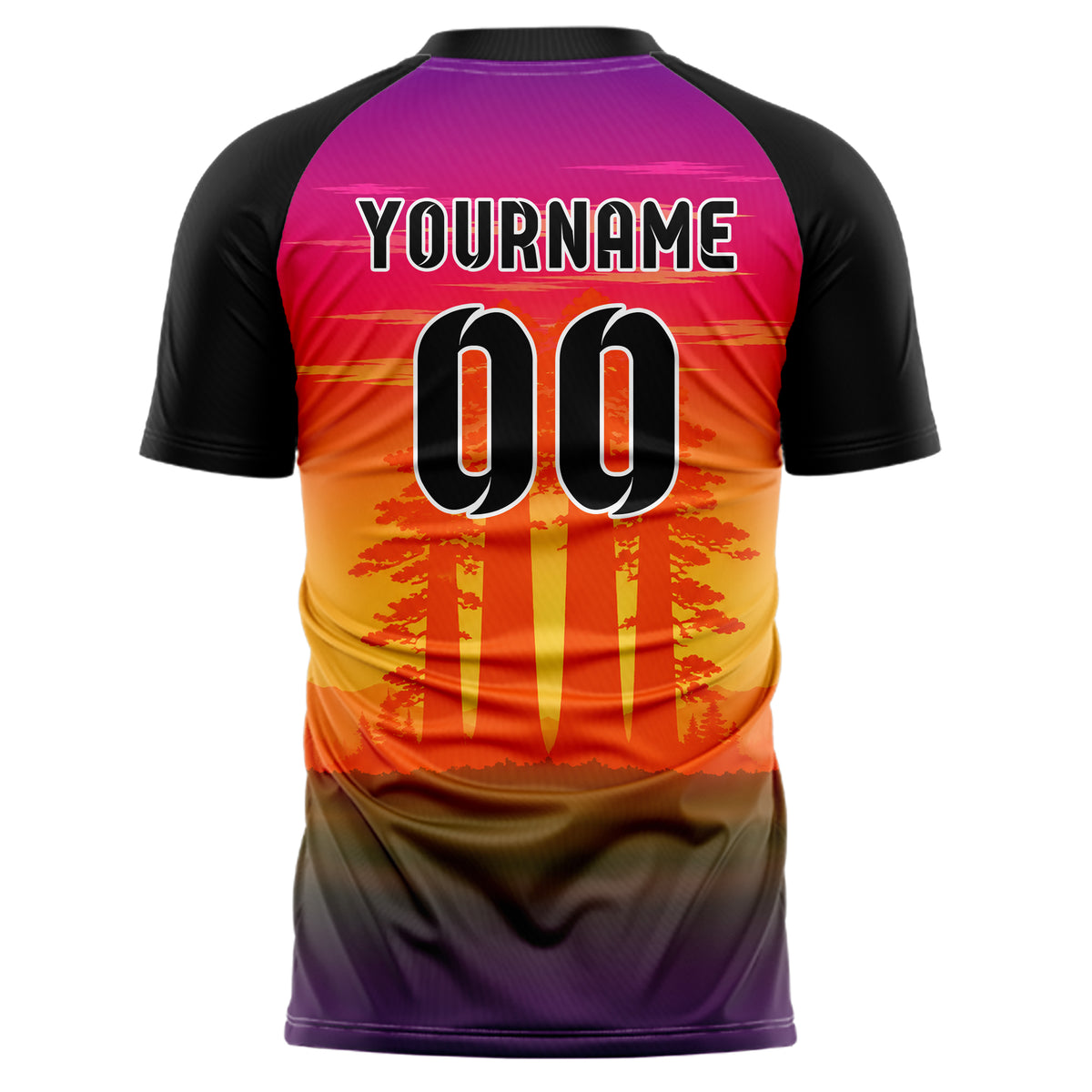 Orange Redwood Forest Skyline Design 15-0522 individuelles Fußballtrikot back