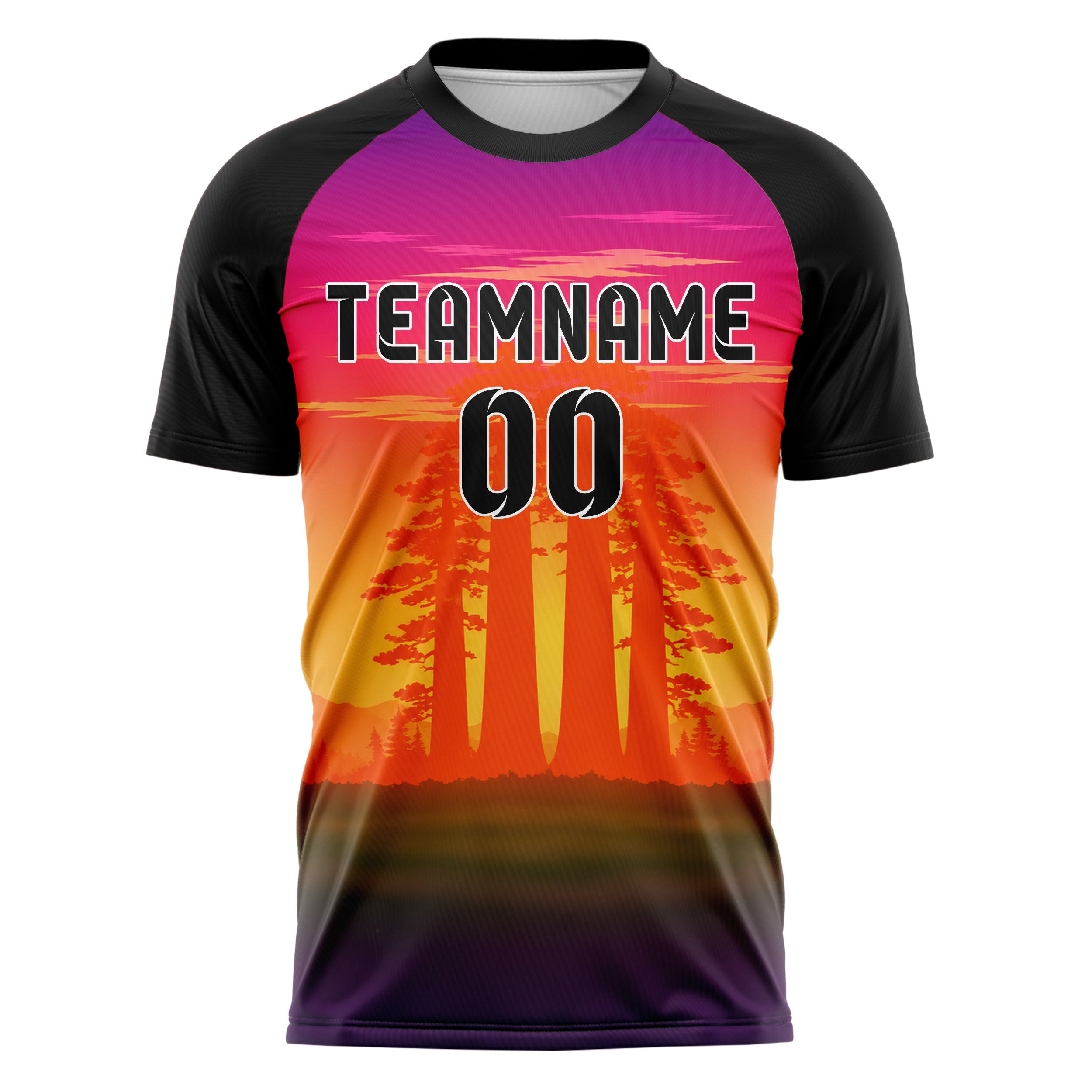 Orange Redwood Forest Skyline Design 15-0522 individuelles Fußballtrikot front