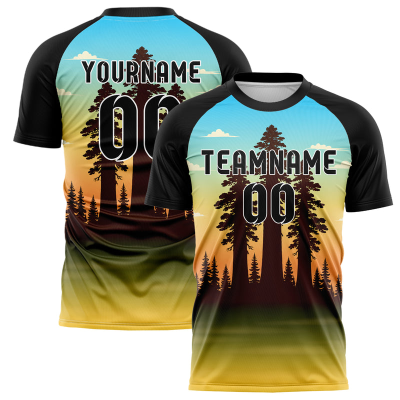 Gelb Redwood Forest Skyline Design 15-0525 individuelles Fußballtrikot main