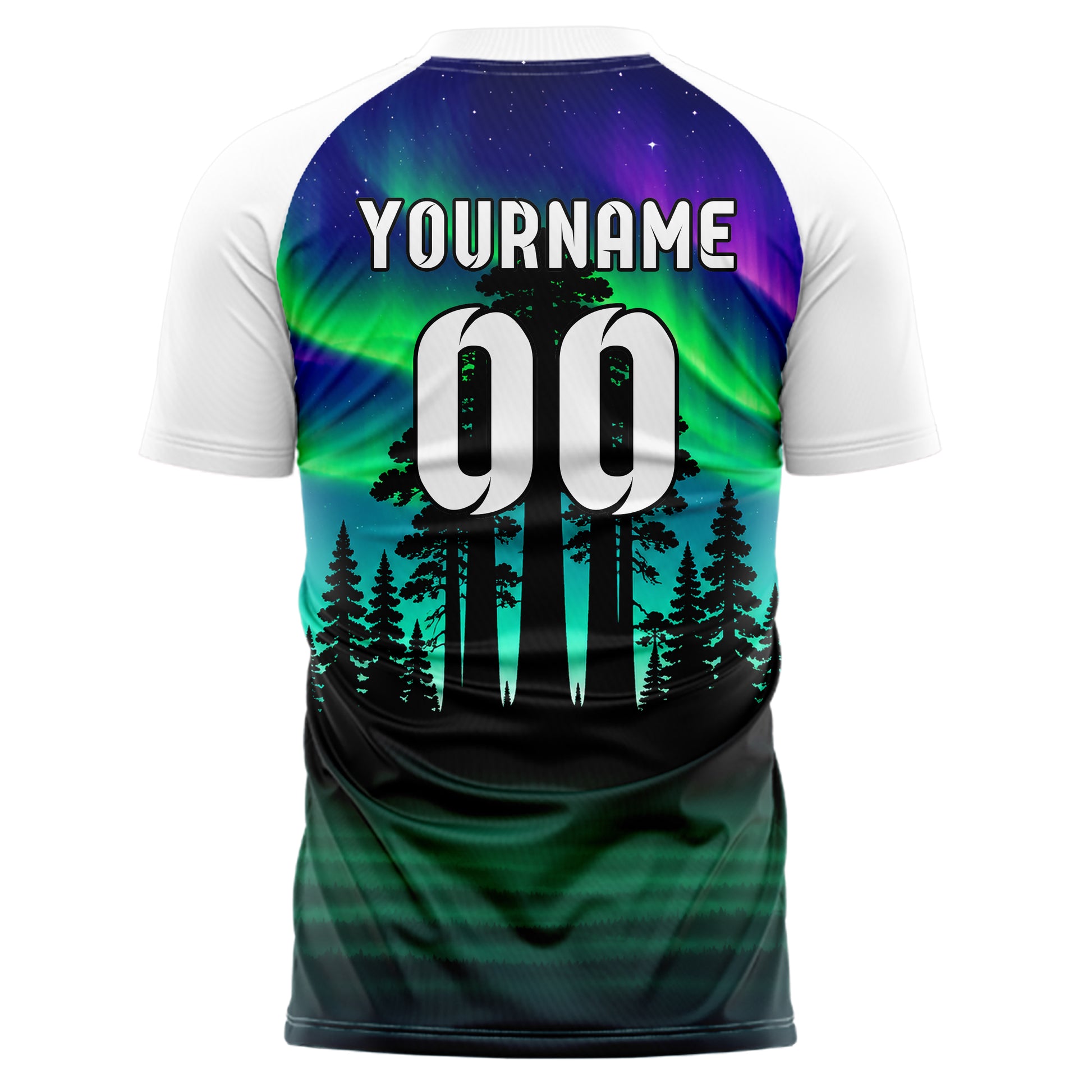 Petrol Redwood Forest Skyline Design 15-0530 individuelles Fußballtrikot back