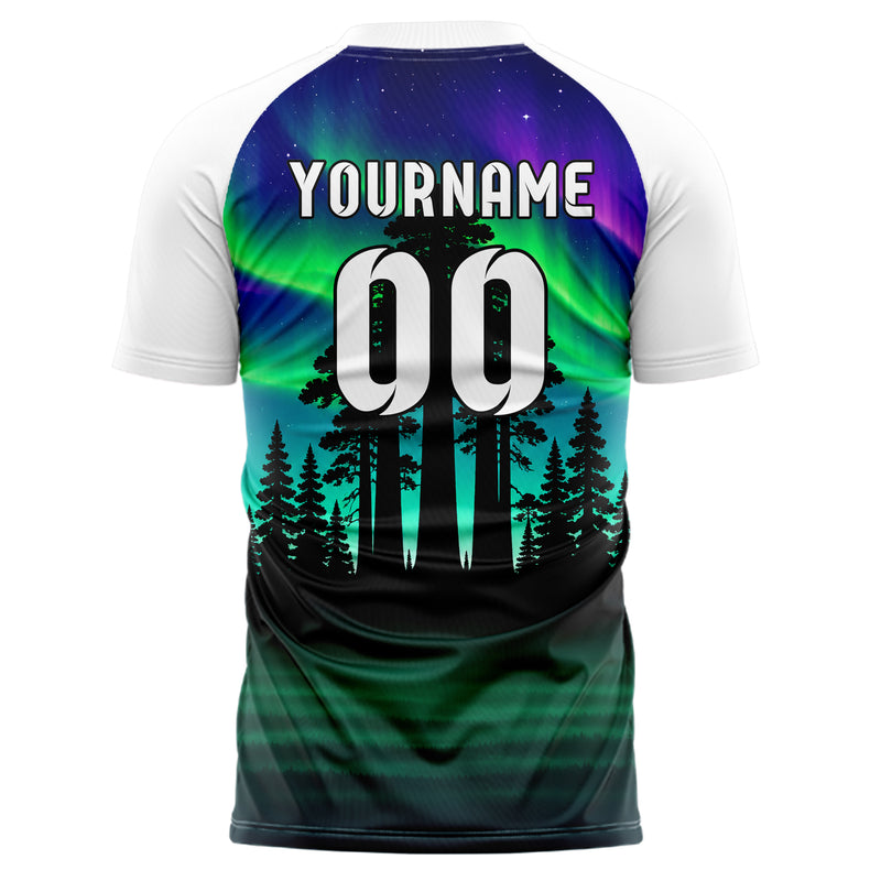 Petrol Redwood Forest Skyline Design 15-0530 individuelles Fußballtrikot back