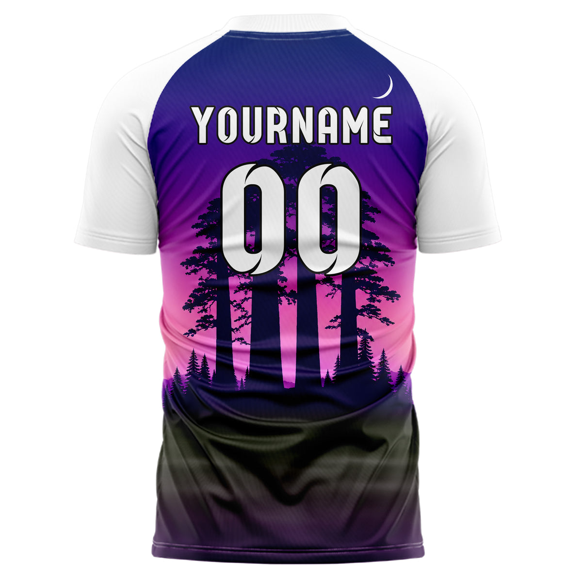 Lila Redwood Forest Skyline Design 15-0526 individuelles Fußballtrikot back