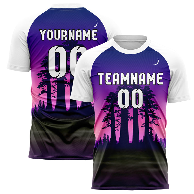 Lila Redwood Forest Skyline Design 15-0526 individuelles Fußballtrikot main