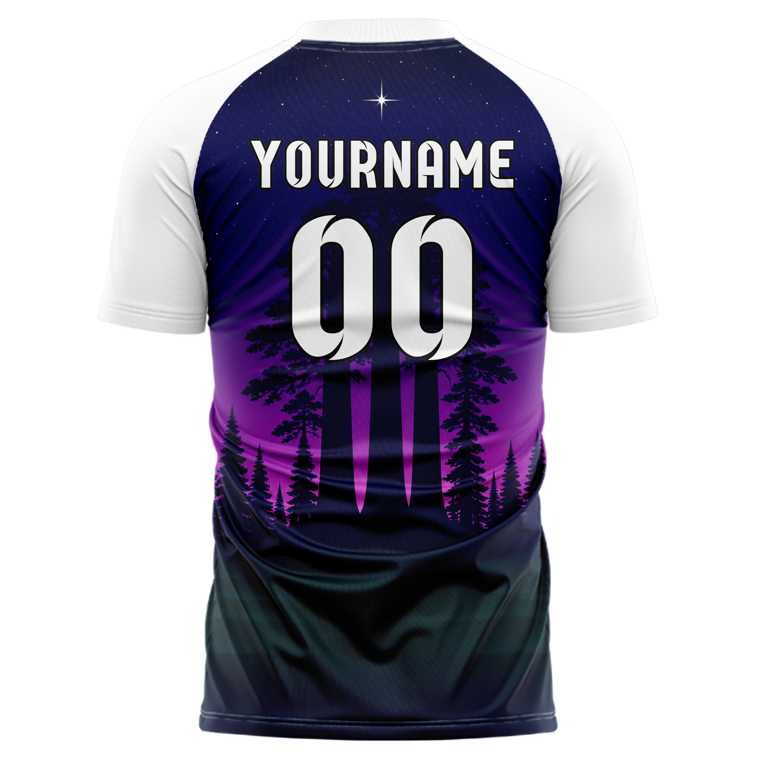 Marineblau Redwood Forest Skyline Design 15-0529 individuelles Fußballtrikot back