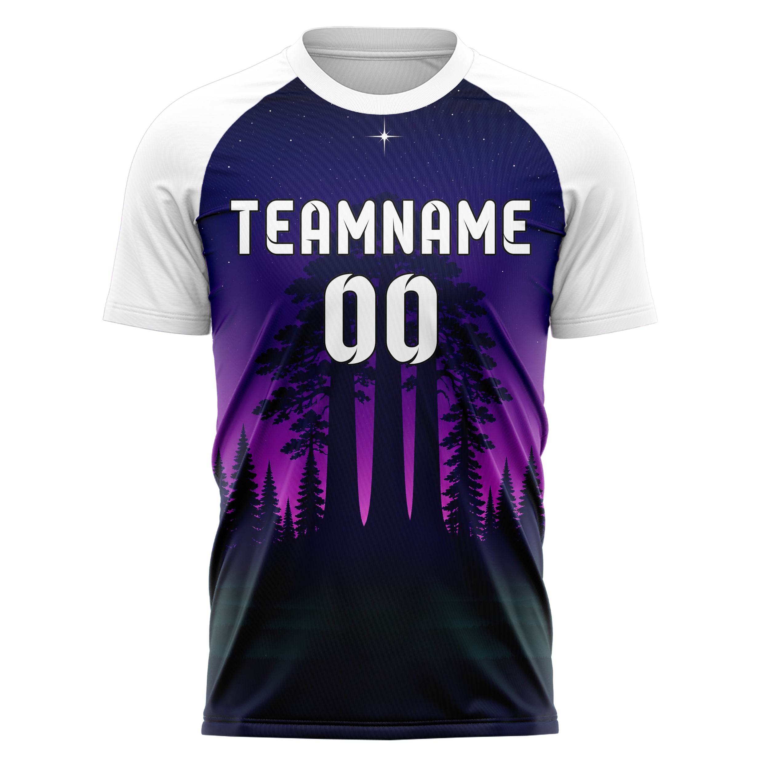 Marineblau Redwood Forest Skyline Design 15-0529 individuelles Fußballtrikot front