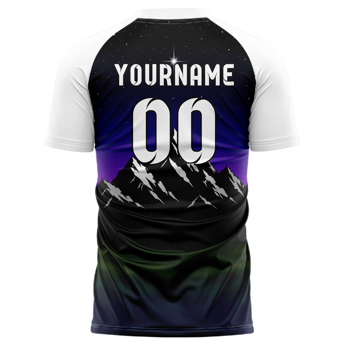 Schwarz Rocky Mountains Skyline Design 15-0368 individuelles Fußballtrikot back