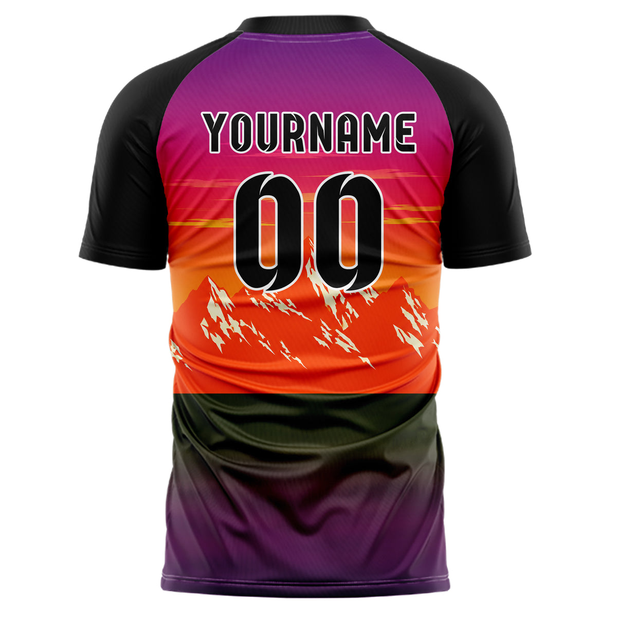 Orange Rocky Mountains Skyline Design 15-0362 individuelles Fußballtrikot back