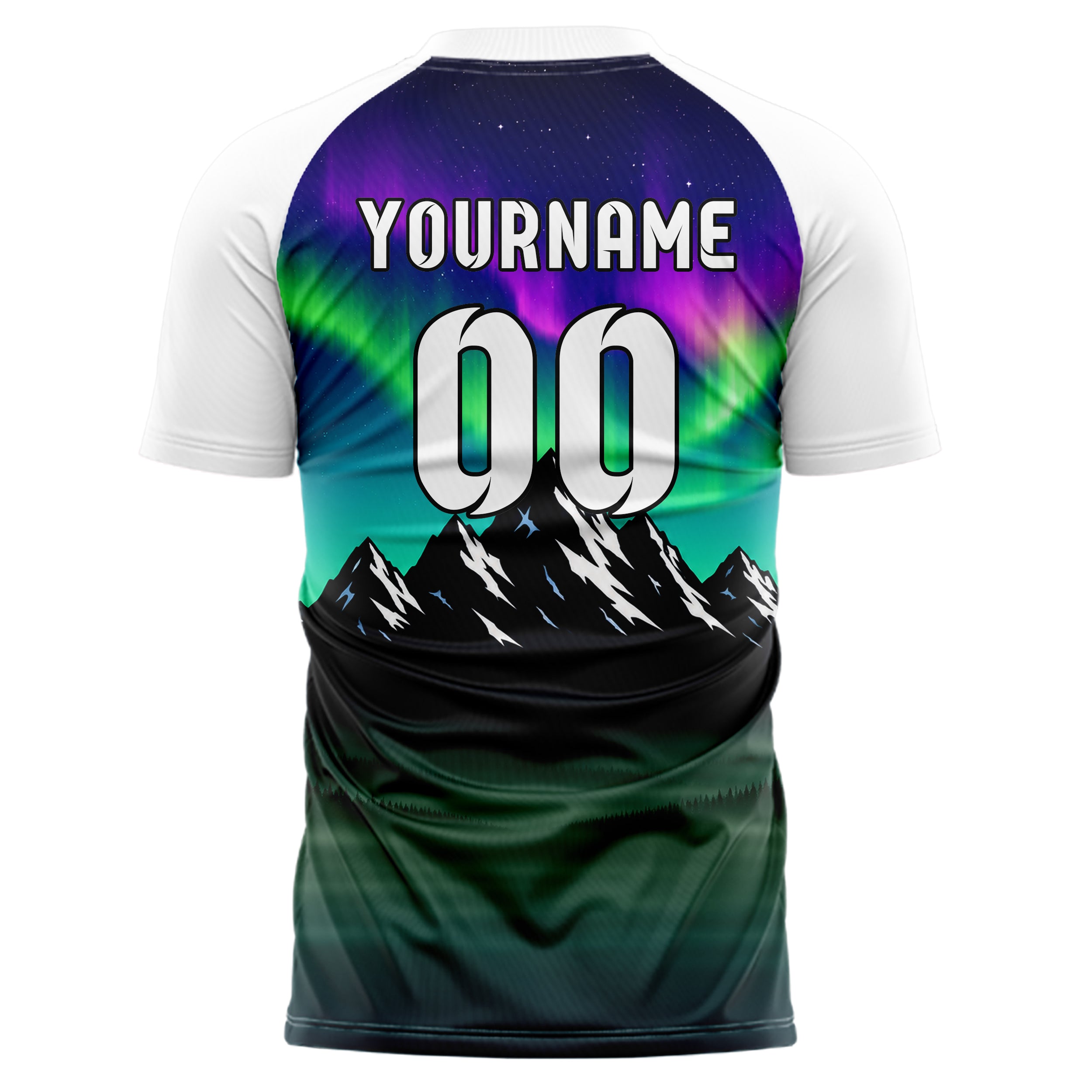 Petrol Rocky Mountains Skyline Design 15-0370 individuelles Fußballtrikot back