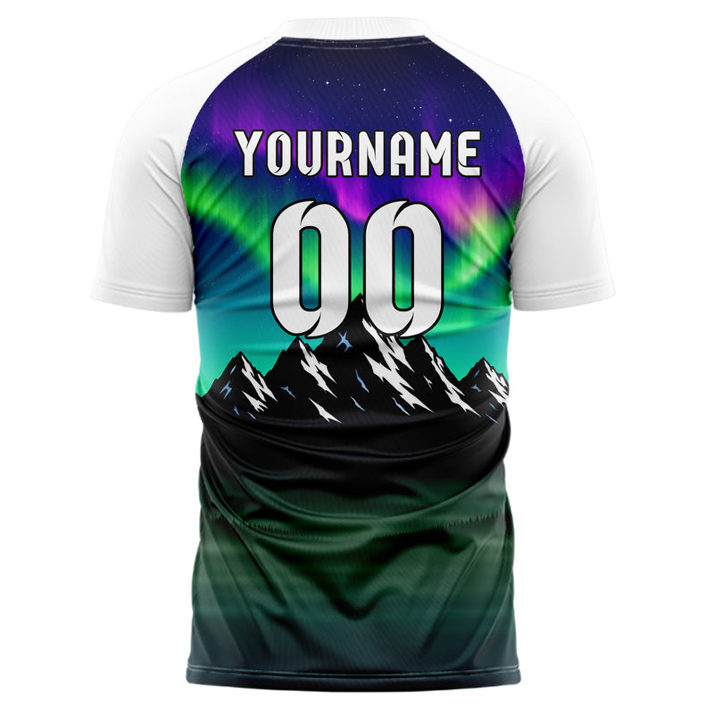 Petrol Rocky Mountains Skyline Design 15-0370 individuelles Fußballtrikot back