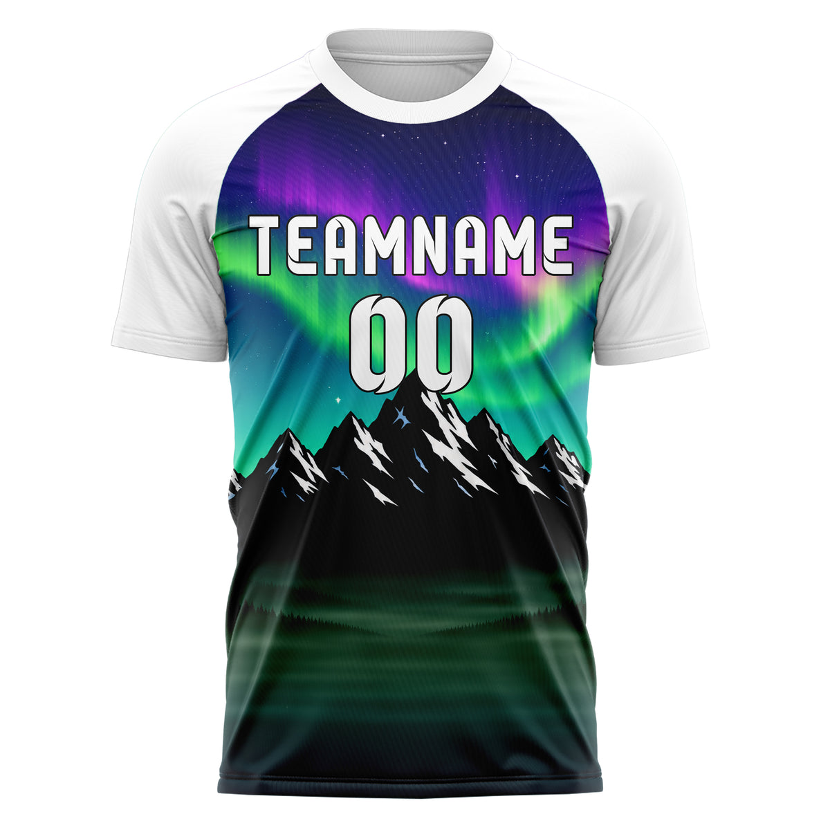 Petrol Rocky Mountains Skyline Design 15-0370 individuelles Fußballtrikot front