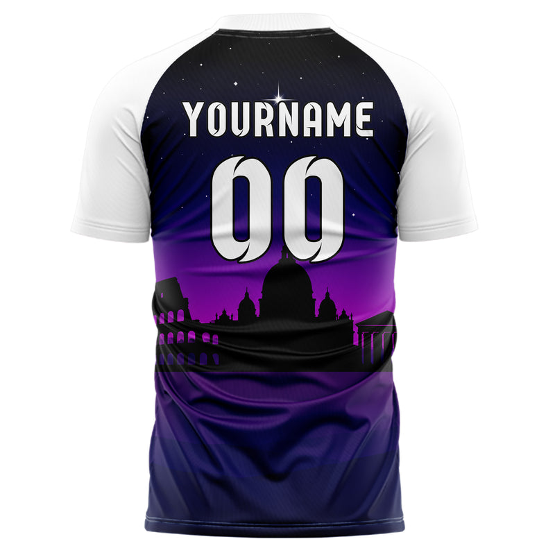 Schwarz Rome Skyline Design 15-0148 individuelles Fußballtrikot back