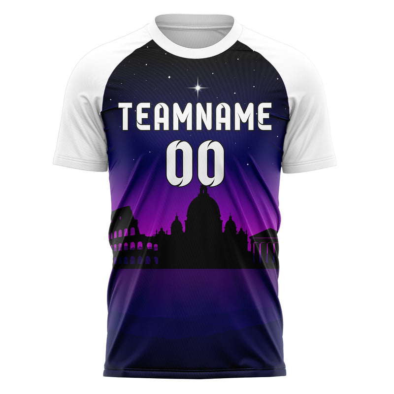 Schwarz Rome Skyline Design 15-0148 individuelles Fußballtrikot front