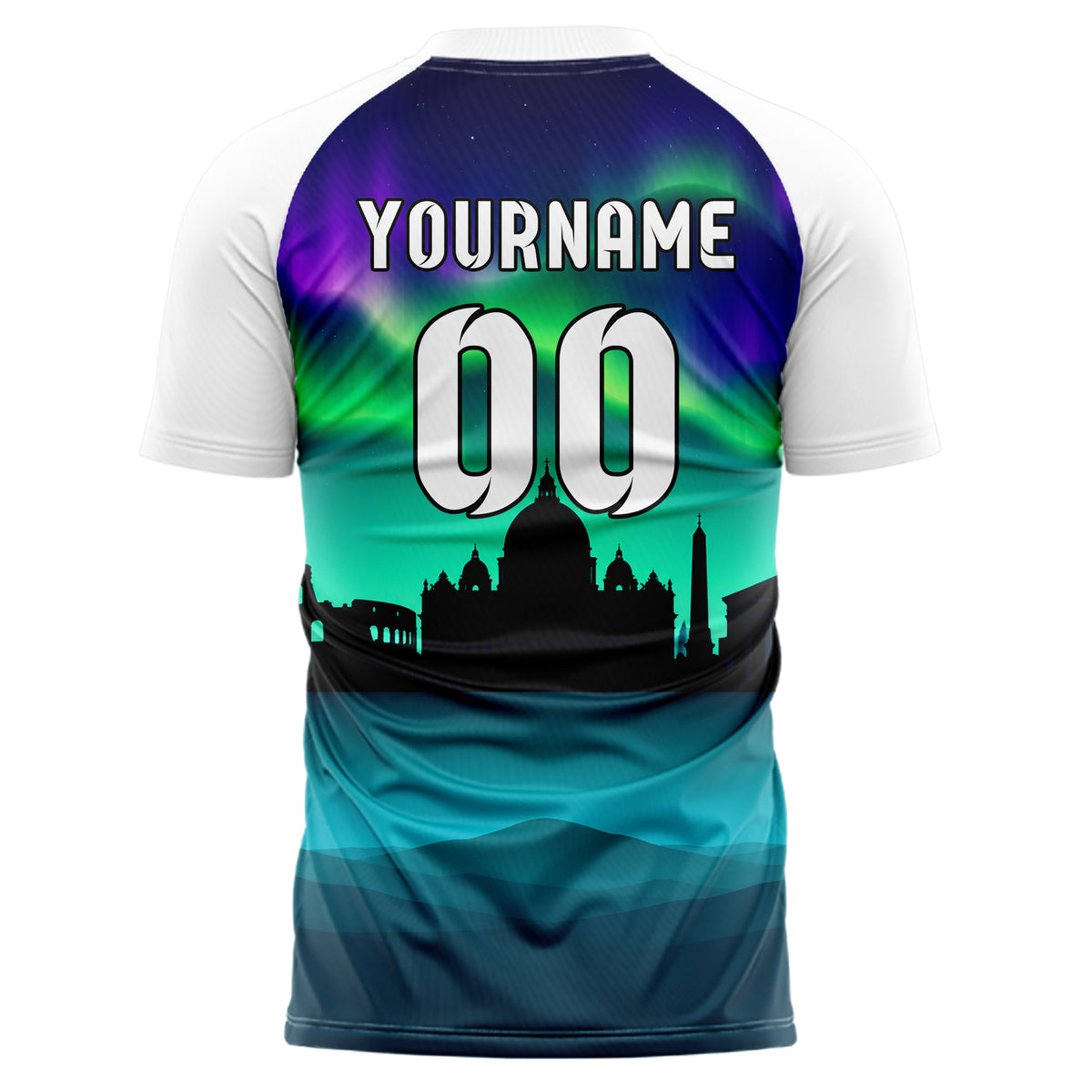 Petrol Rome Skyline Design 15-0150 individuelles Fußballtrikot back