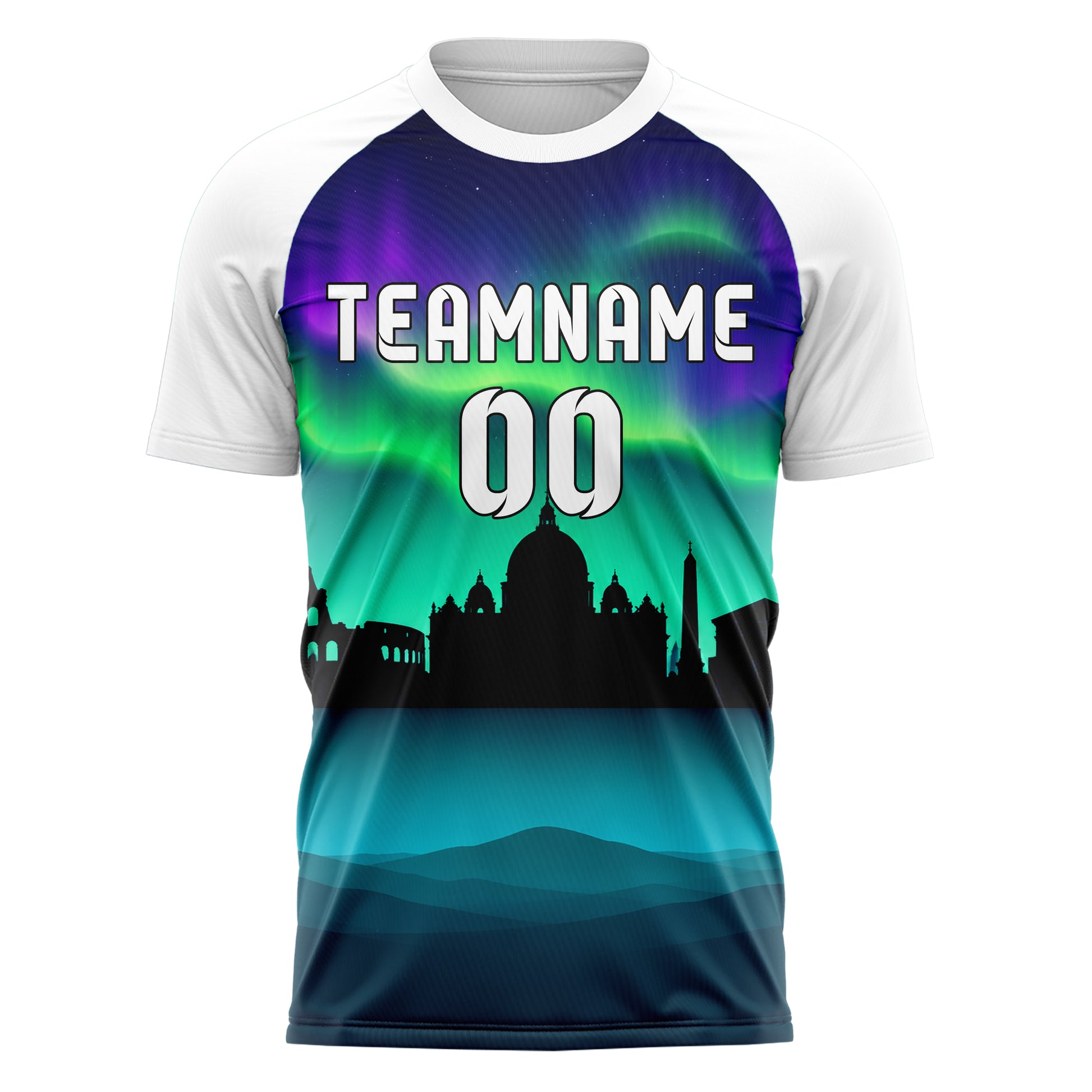 Petrol Rome Skyline Design 15-0150 individuelles Fußballtrikot front