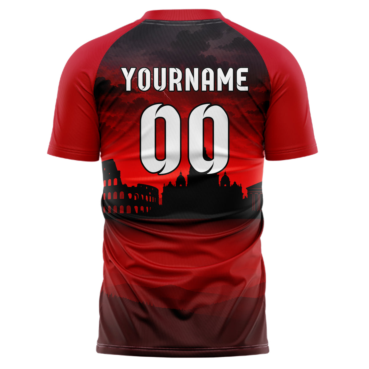 Schwarz Rome Skyline Design 15-0147 individuelles Fußballtrikot back