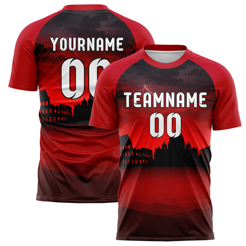 Schwarz Rome Skyline Design 15-0147 individuelles Fußballtrikot main