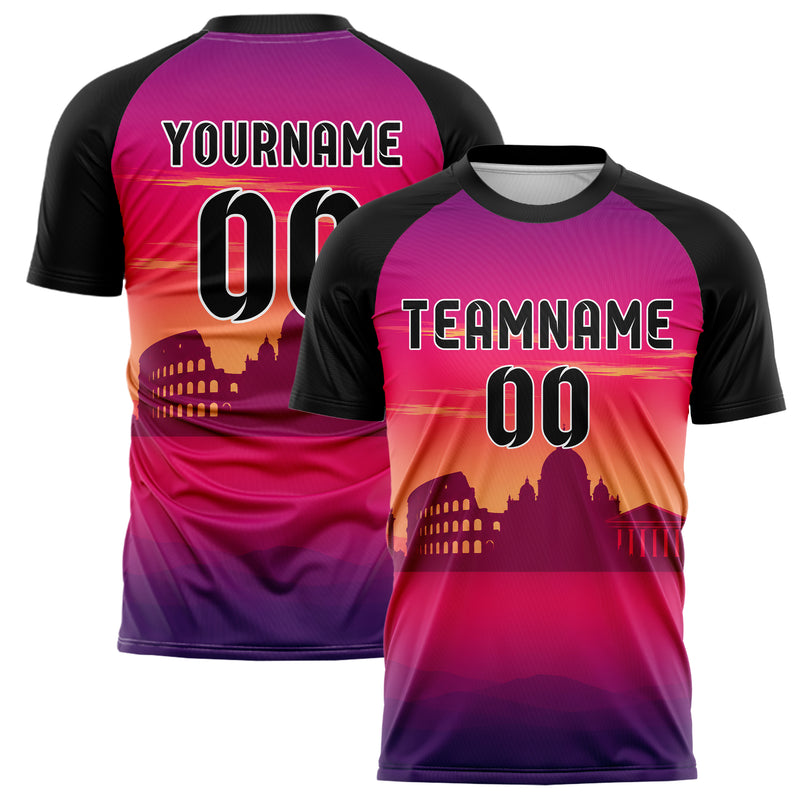 Hot Pink Rome Skyline Design 15-0141 individuelles Fußballtrikot main