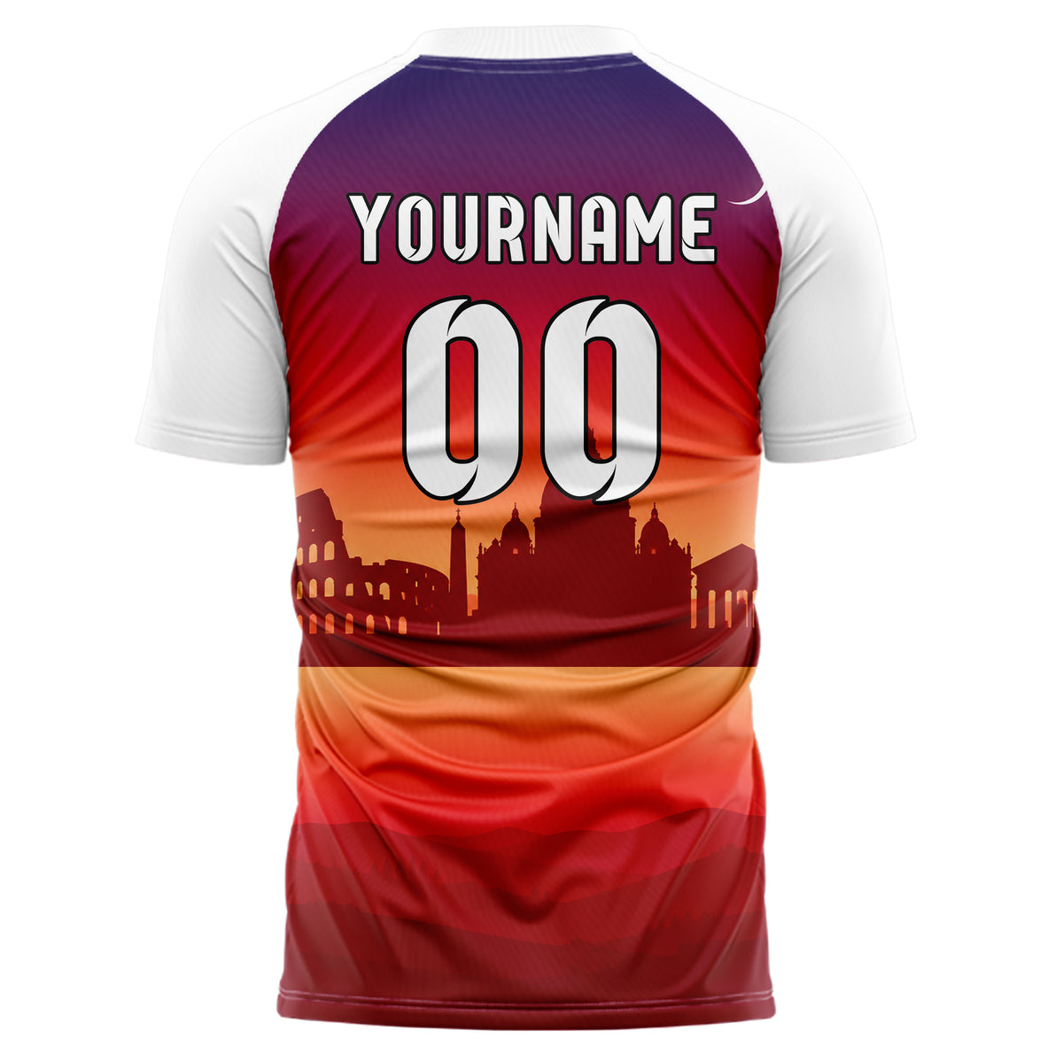 Rot Rome Skyline Design 15-0143 individuelles Fußballtrikot back