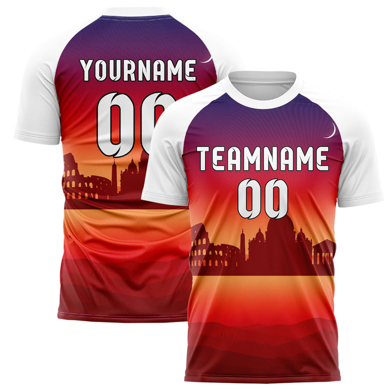 Rot Rome Skyline Design 15-0143 individuelles Fußballtrikot main