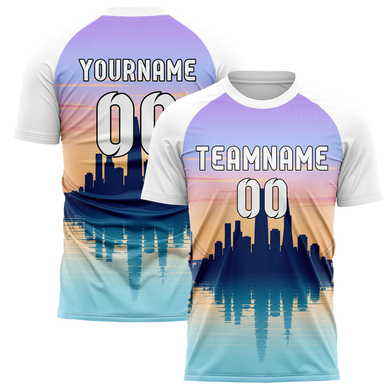 Hellblau San Francisco Skyline Design 15-0044 individuelles Fußballtrikot main
