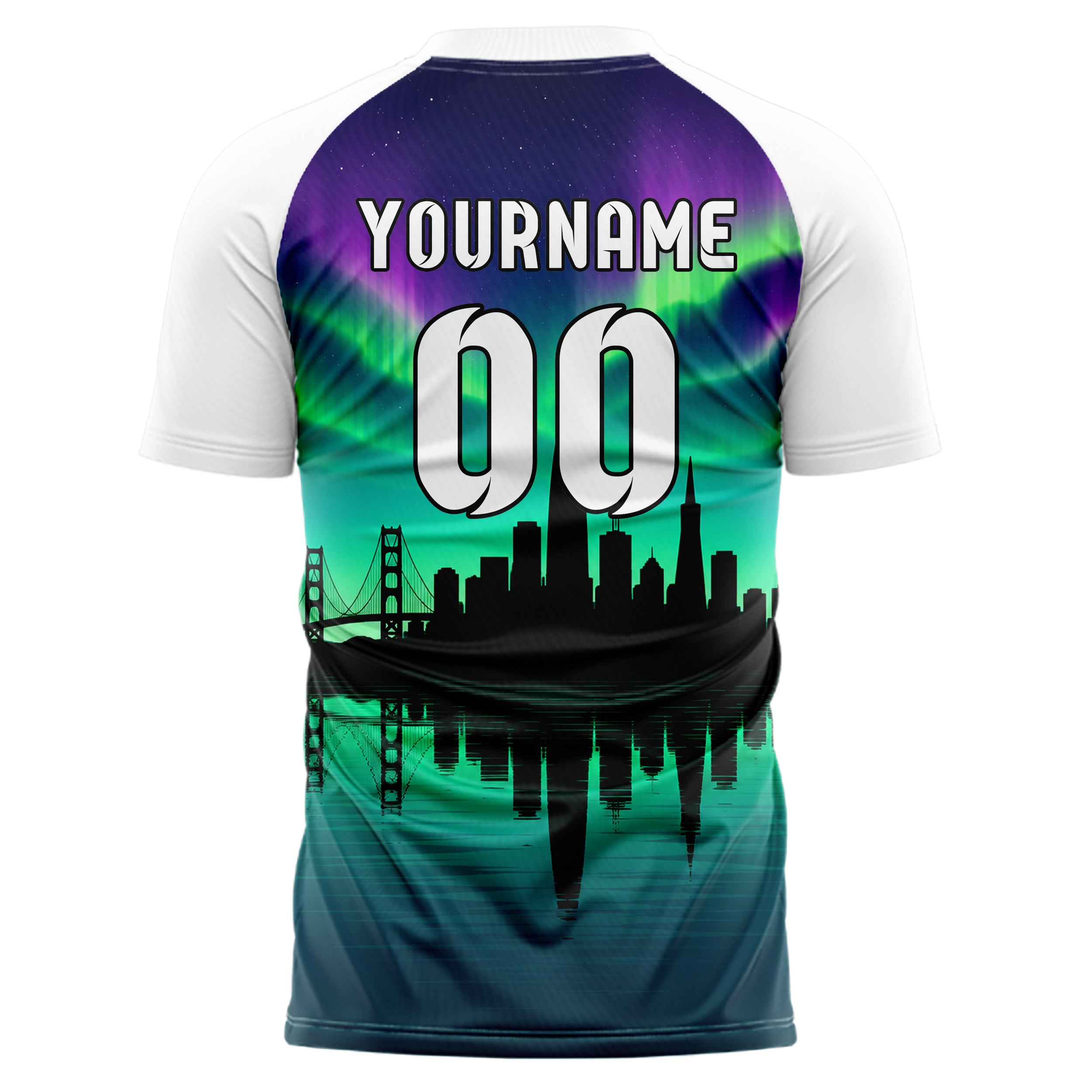 Petrol San Francisco Skyline Design 15-0050 individuelles Fußballtrikot back