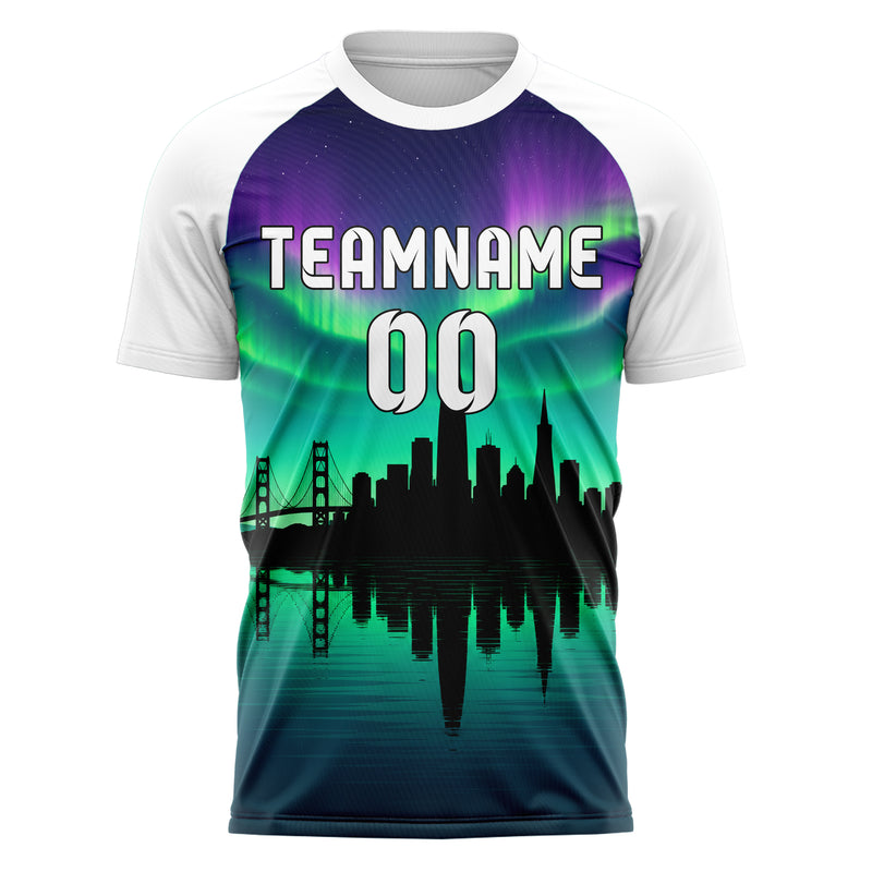 Petrol San Francisco Skyline Design 15-0050 individuelles Fußballtrikot front