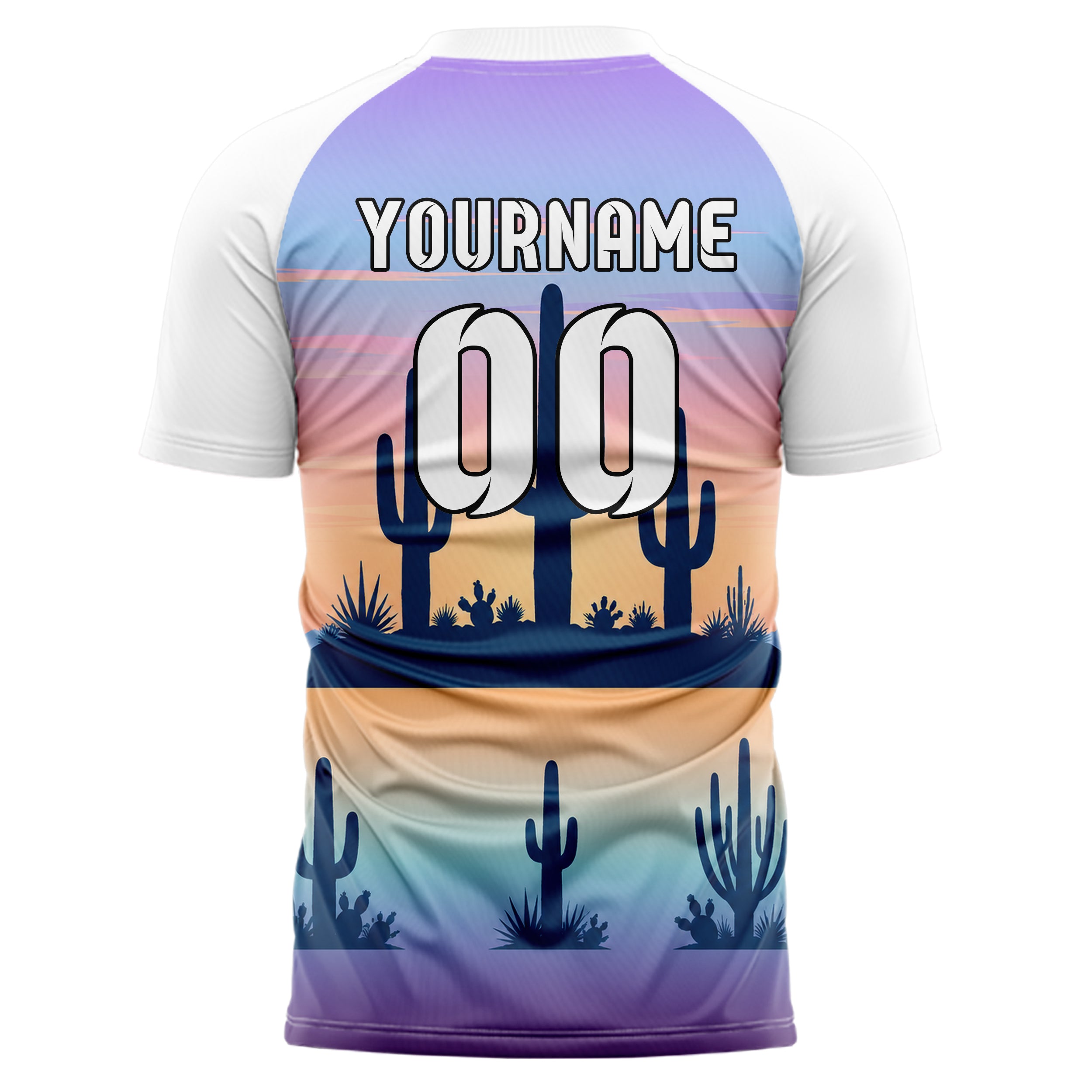 Hellblau Saguaro Desert Skyline Design 15-0474 individuelles Fußballtrikot back