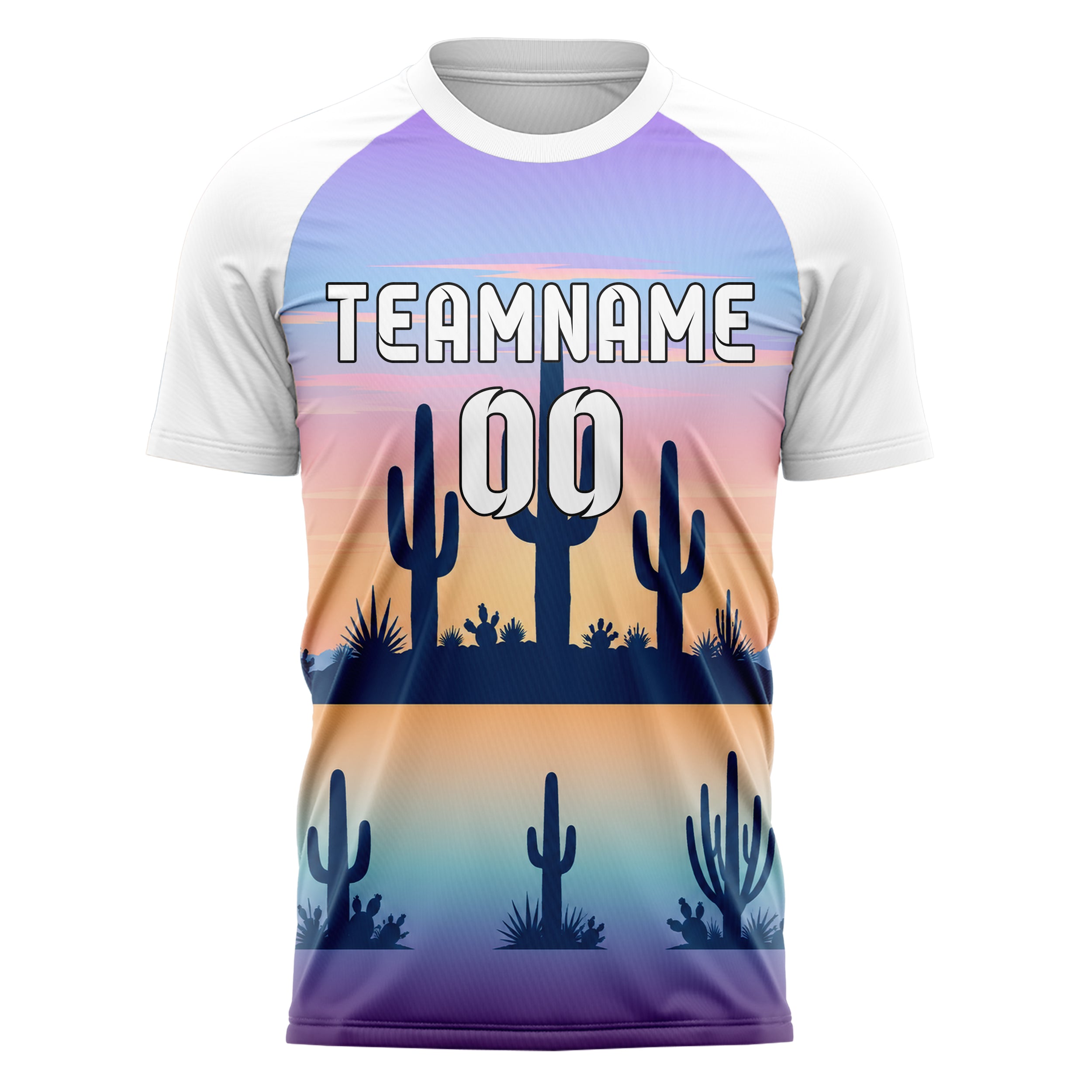 Hellblau Saguaro Desert Skyline Design 15-0474 individuelles Fußballtrikot front