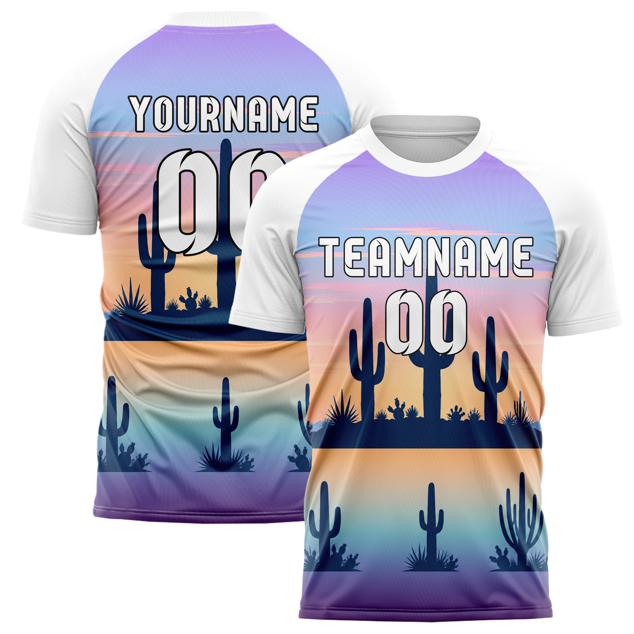 Hellblau Saguaro Desert Skyline Design 15-0474 individuelles Fußballtrikot main