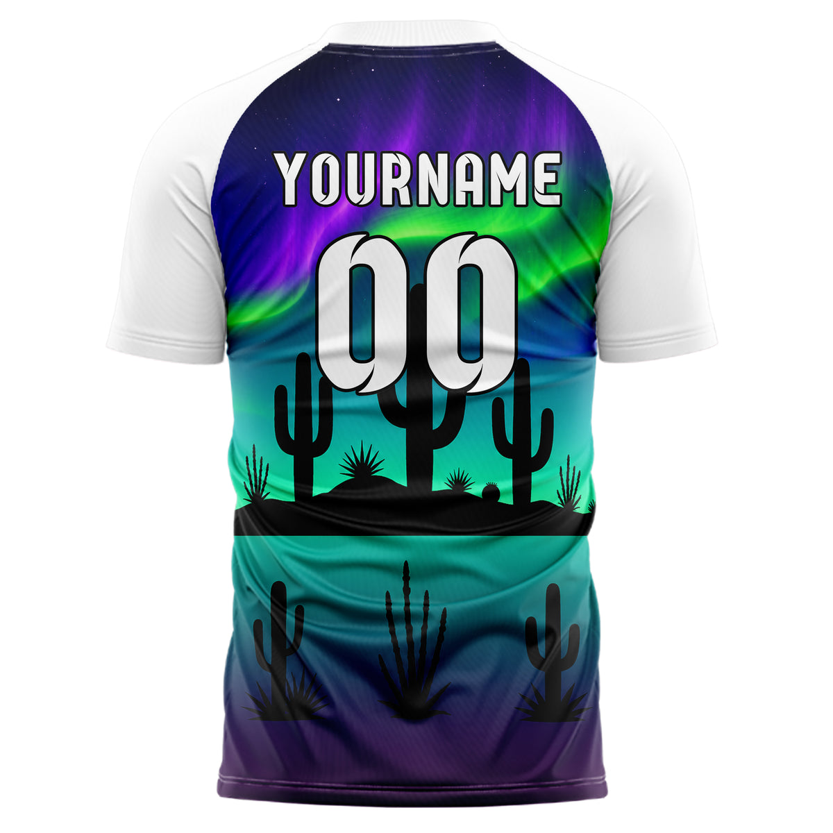 Petrol Saguaro Desert Skyline Design 15-0480 individuelles Fußballtrikot back