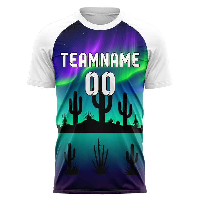 Petrol Saguaro Desert Skyline Design 15-0480 individuelles Fußballtrikot front