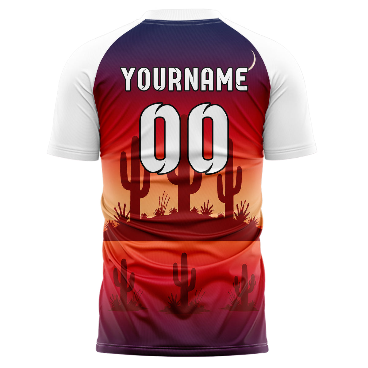 Rot Saguaro Desert Skyline Design 15-0473 individuelles Fußballtrikot back