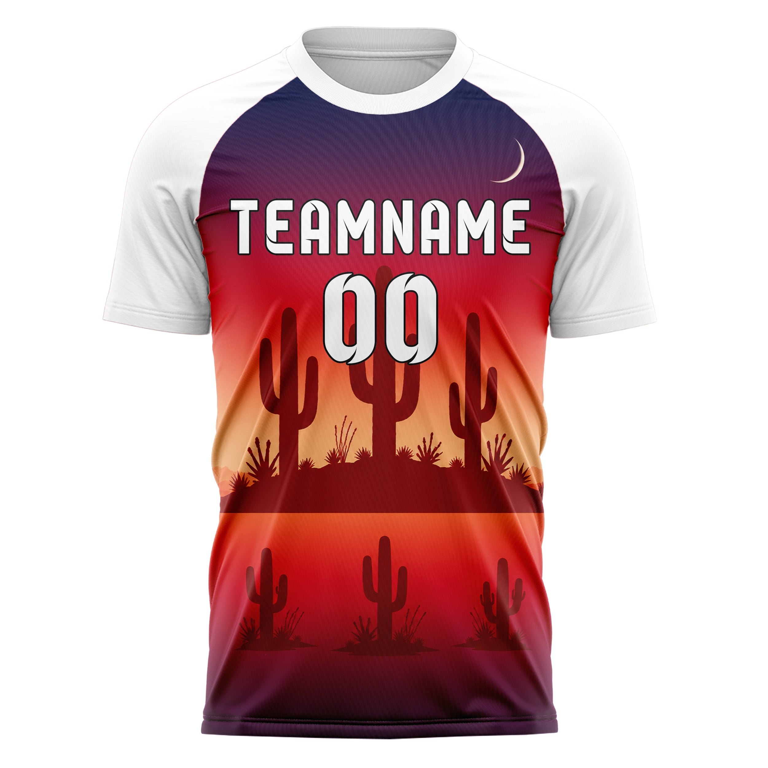 Rot Saguaro Desert Skyline Design 15-0473 individuelles Fußballtrikot front