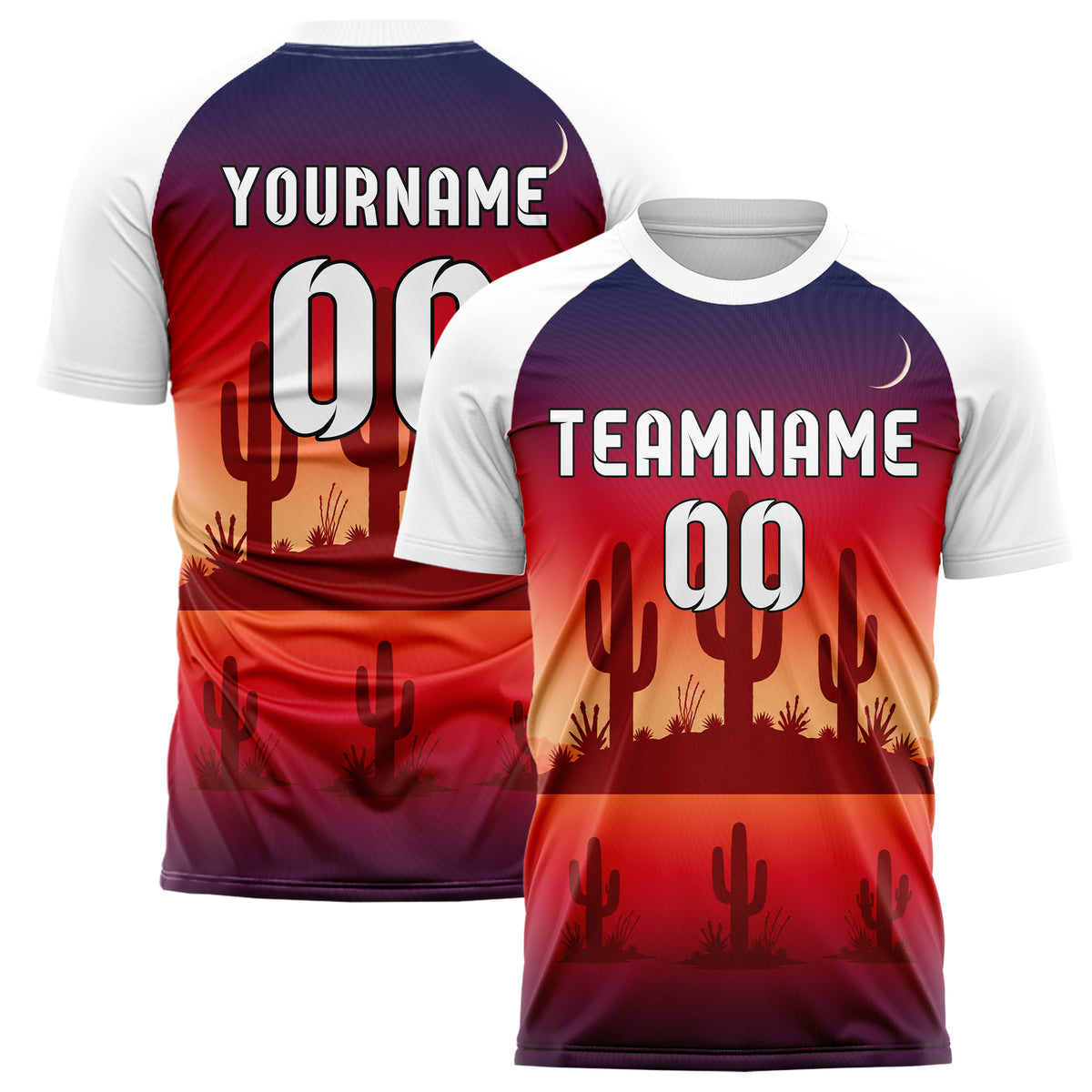 Rot Saguaro Desert Skyline Design 15-0473 individuelles Fußballtrikot main